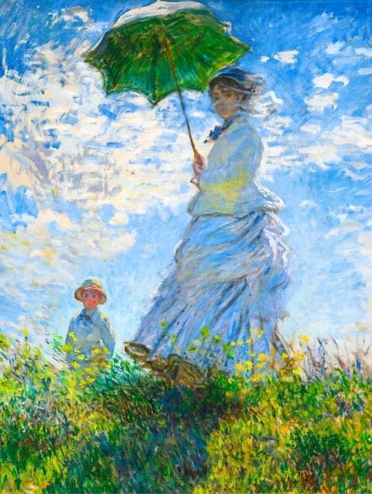 CLAUDE MONET KOBIETA Z PARASOLKĄ 40x50cm OBRAZ błękitny #376