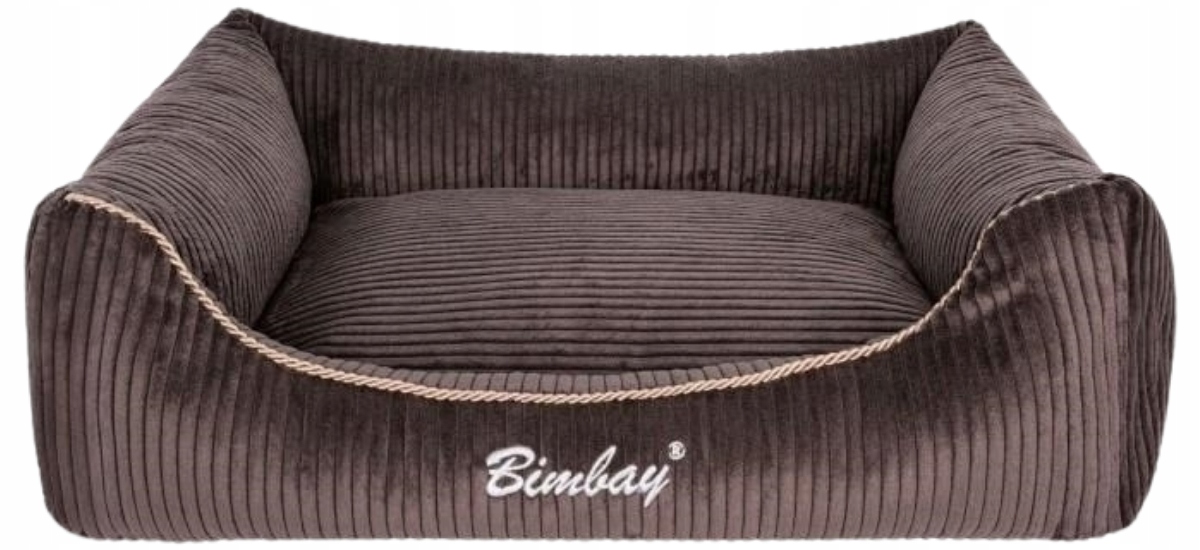 Levně Bimbay Pohovka Pelíšek pro psa Sztruks č. 2 80x65 cm hnědá