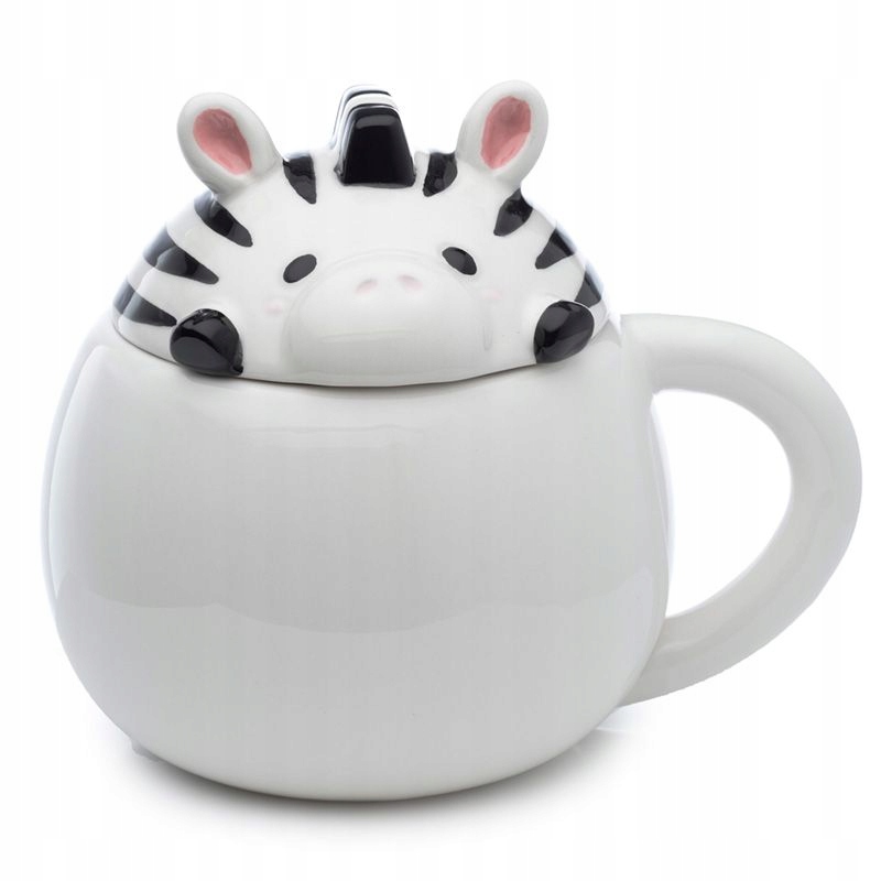 

Kubek Zebra Z Pokrywką 3D Z Wyglądającą Zebrą