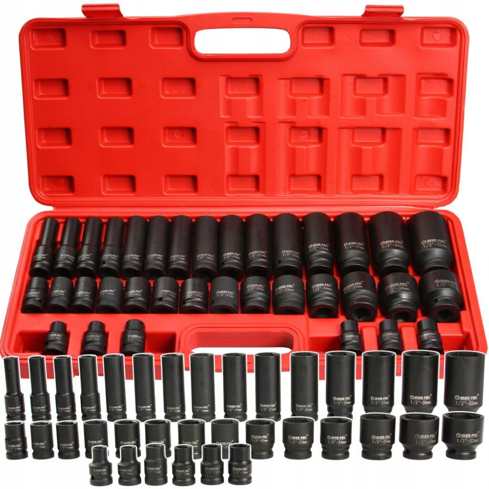 ZESTAW NASADEK 1/2" NASADKI UDAROWE 8-32mm WALIZKA 35 ELEMENTÓW Typ 6-kątna
