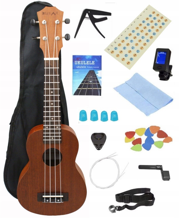 Sopránové Ukulele Giga Balíček: Až 26 Doplňků MIX61