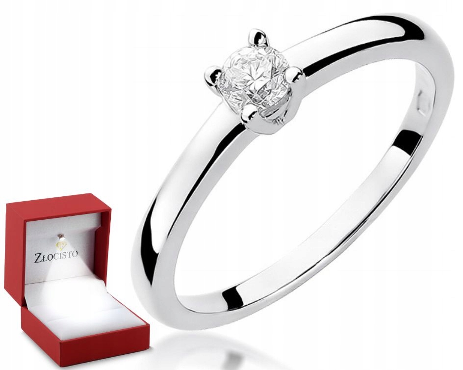 Zlatý prstýnek s briliantem 0,20 Ct Gravírování