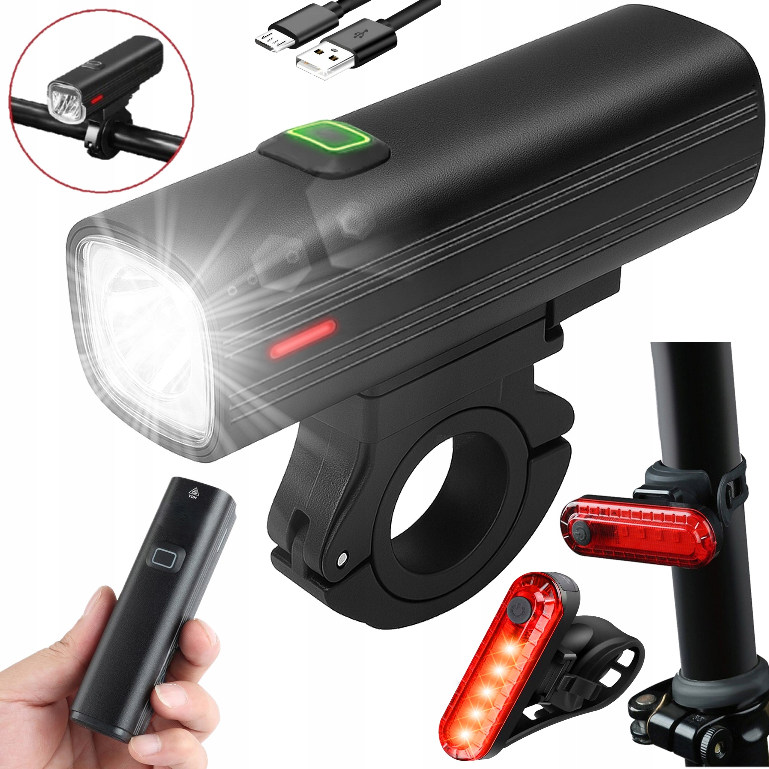 Přední Led Přední Světlo Na Kolo, Výkonná Akumulátorová Sada Na Kolo