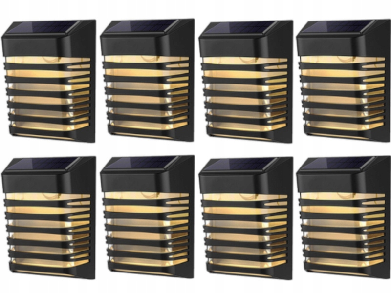 8 x Solární Led nástěnné svítidlo Zahradní lampa na domek Altán Snímač soumraku