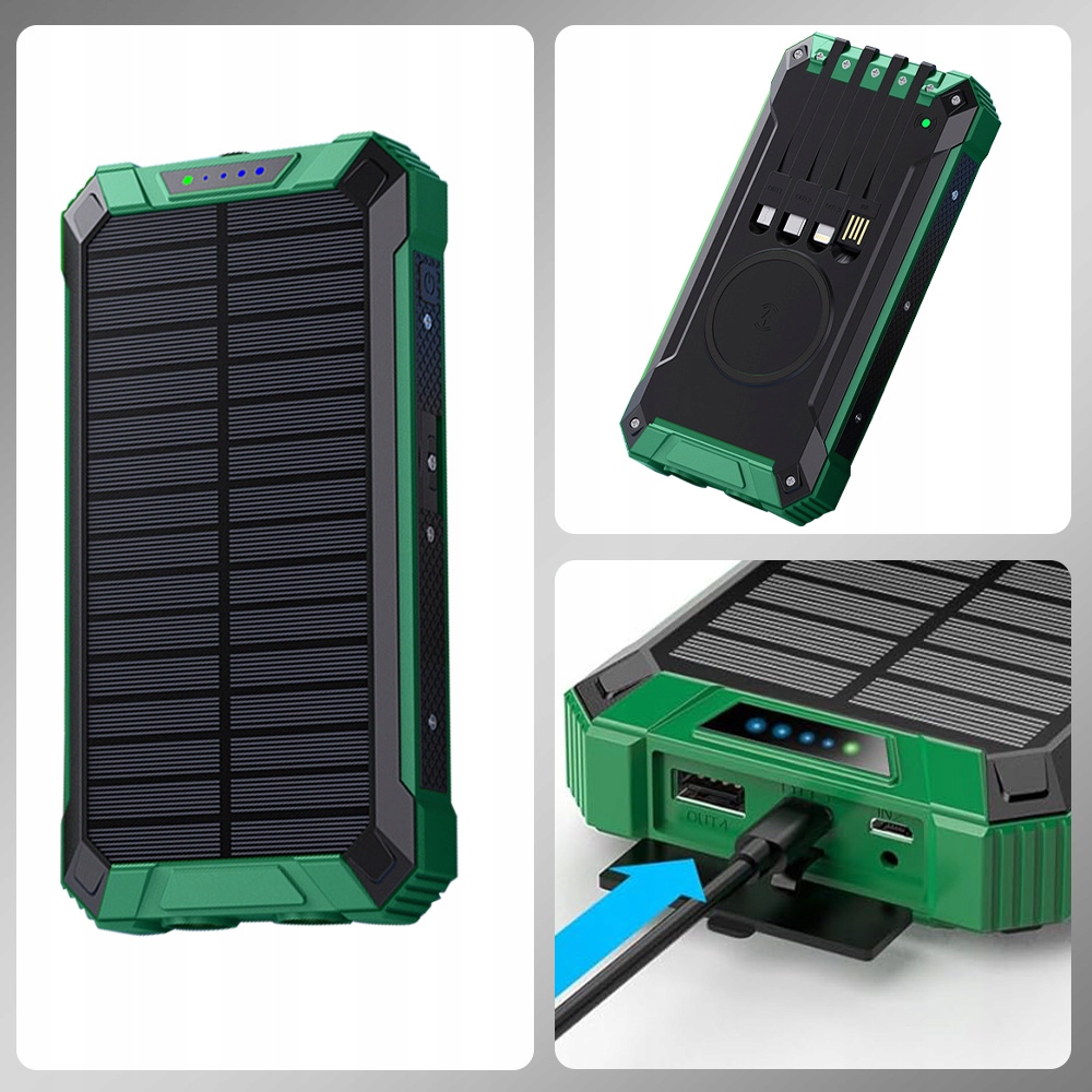 Solární Powerbanka Power Bank Usb 10000 Mah