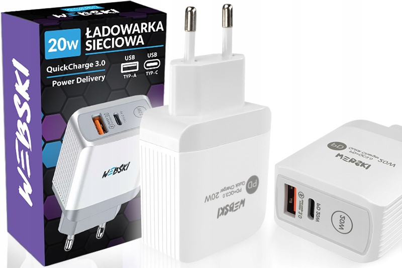 Быстрое зарядное устройство адаптер питания + мощный USB-кабель 100 Вт код производителя SIWB20UC_wh