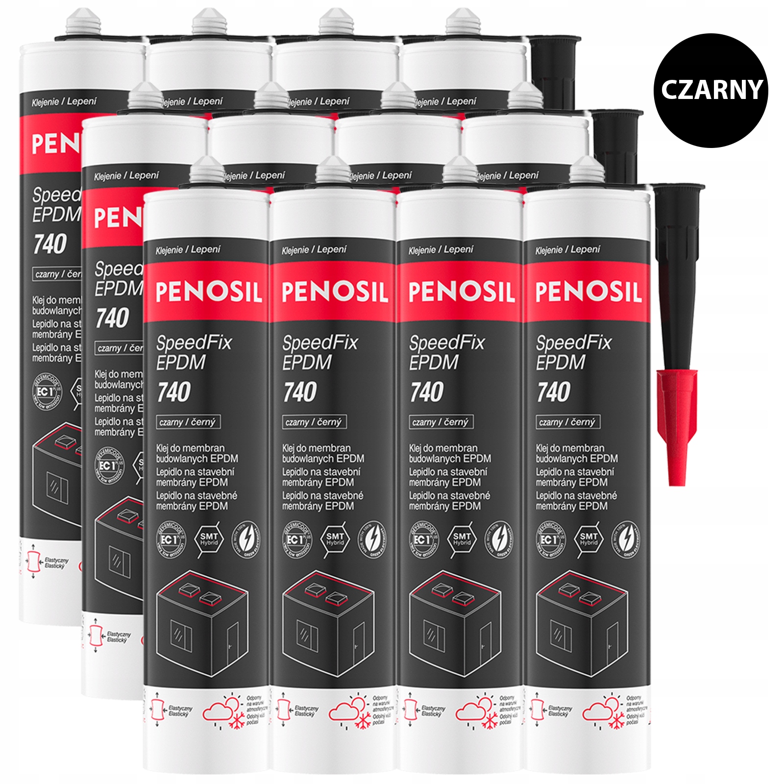 12x SpeedFix Epdm 740 Klej do membran budowlanych Epdm elastyczny Czarny