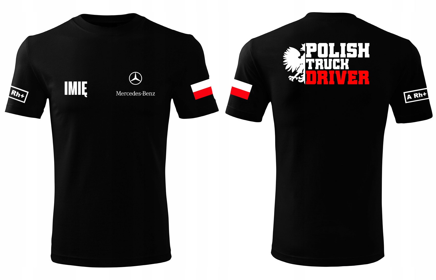

Koszulka Polish Driver Mercedes Imię + Grupa Krwi