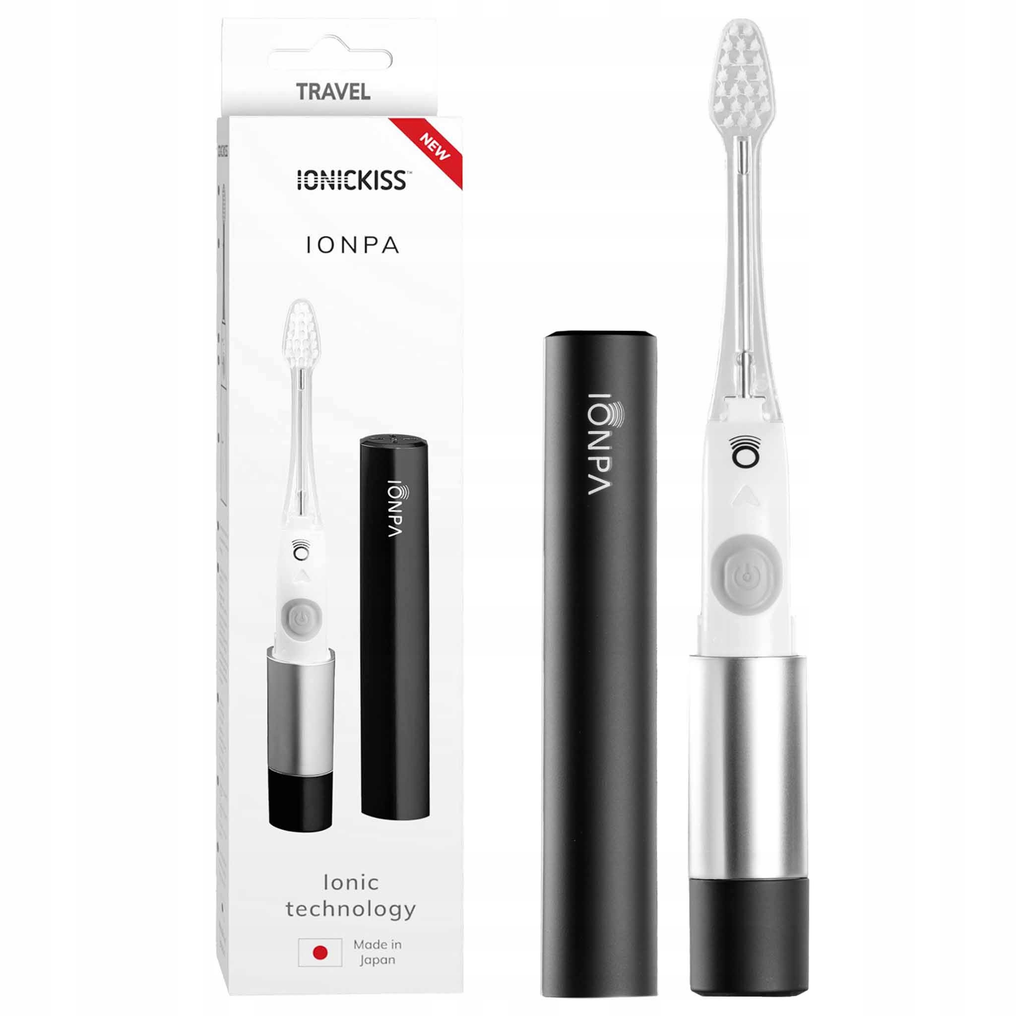 Szczoteczka soniczna z etui podróżnym | IONPA Travel Czarna Matowa Marka inna marka