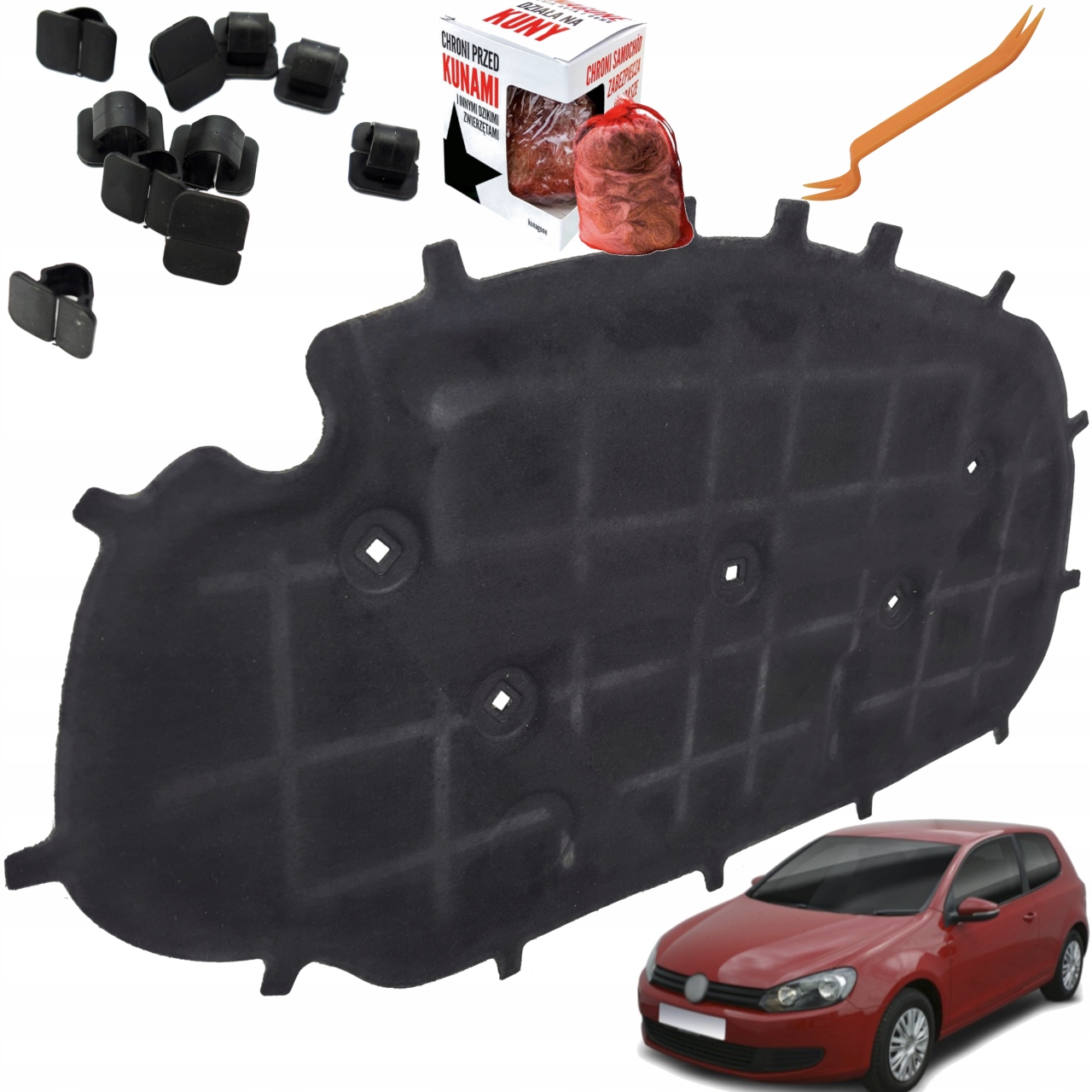 Volkswagen Golf VI Tdi – Tlumení Nárazů Masky – Izolace Odpuzovač Vidlička