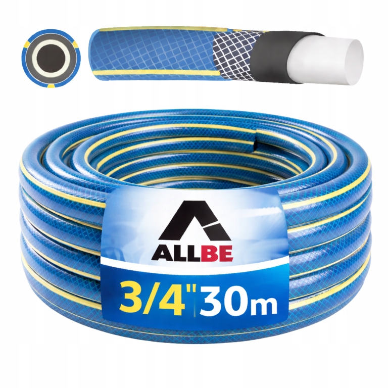 Wąż Ogrodowy 3/4'' 30M Zwijany 4-WARSTWOWY Zbrojony Elastyczny Mocny Polska