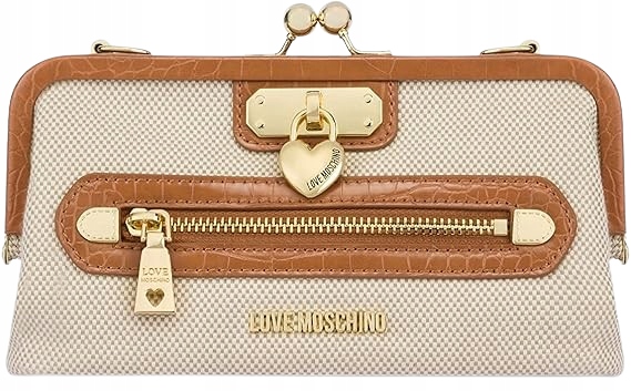 Love Moschino Kabelka S Přezkou Béžová Se Zlatými Detaily Jyd