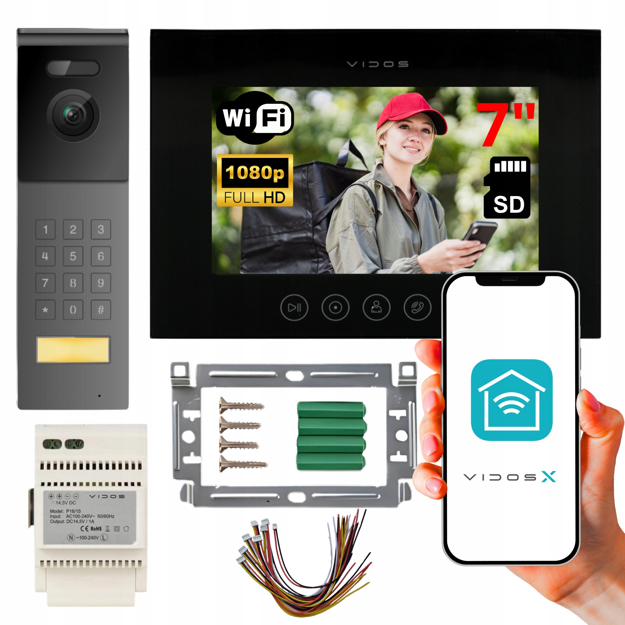 Zestaw wideodomofonowy Vidos X WiFi M11B-X S12D