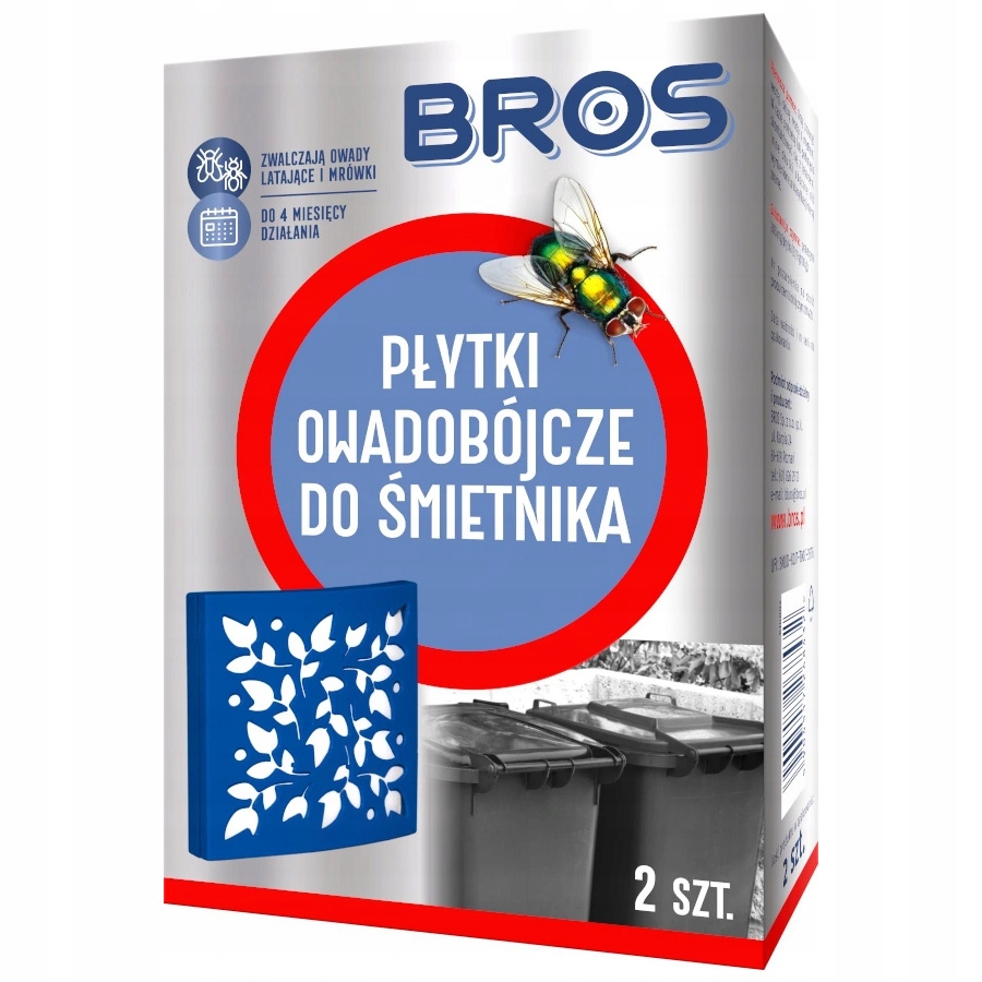 

Płytki Owadobójcze do Śmietnika 2szt Bros Skuteczn
