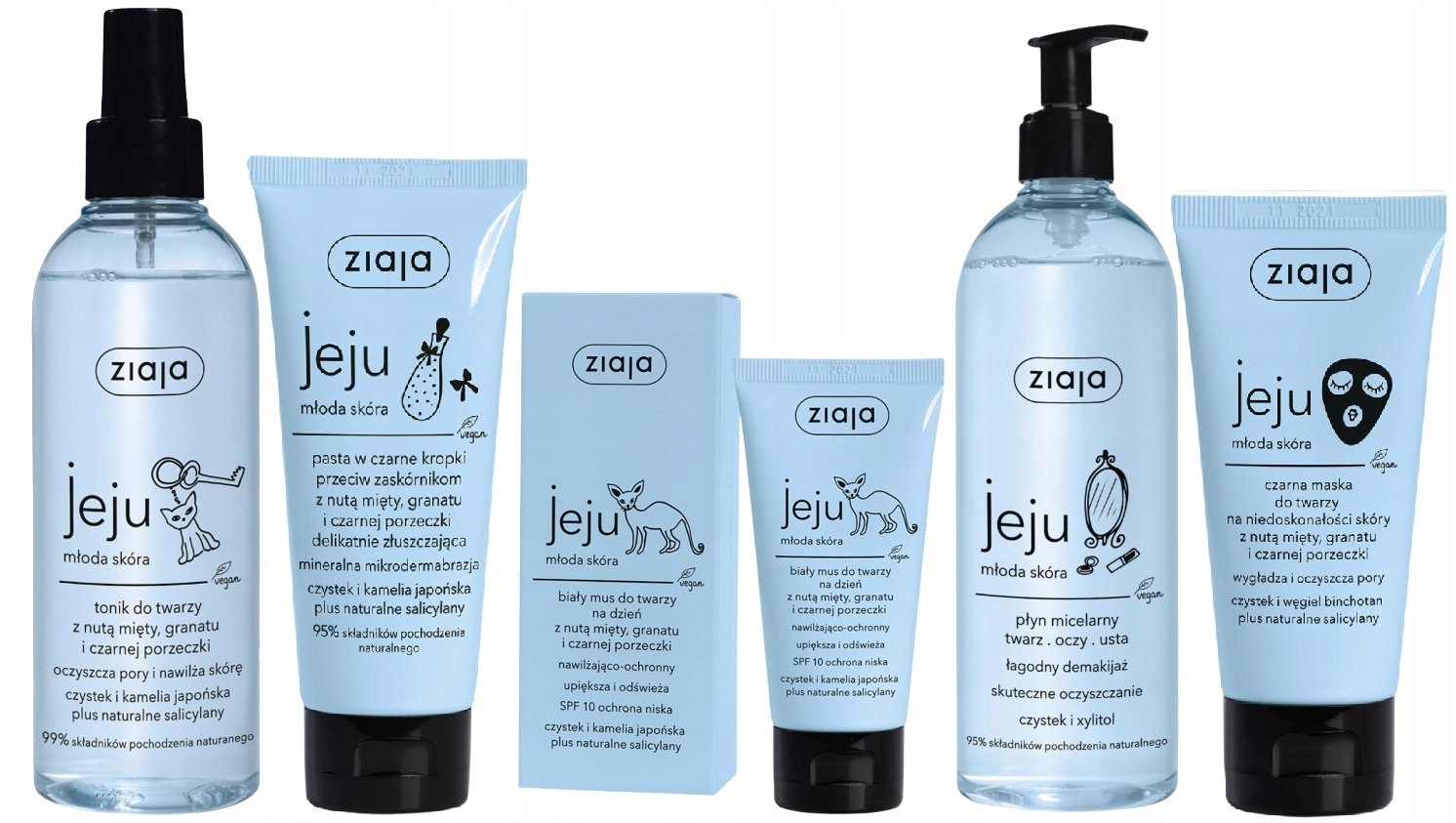 Ziaja Jeju Modrá sada 5 prvků hydratace Regenerace lesku pleti