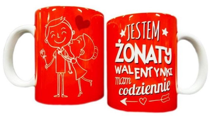 KUBEK NA WALENTYNKI - JESTEM ŻONATY DLA MĘŻA EAN (GTIN) 5901234123457