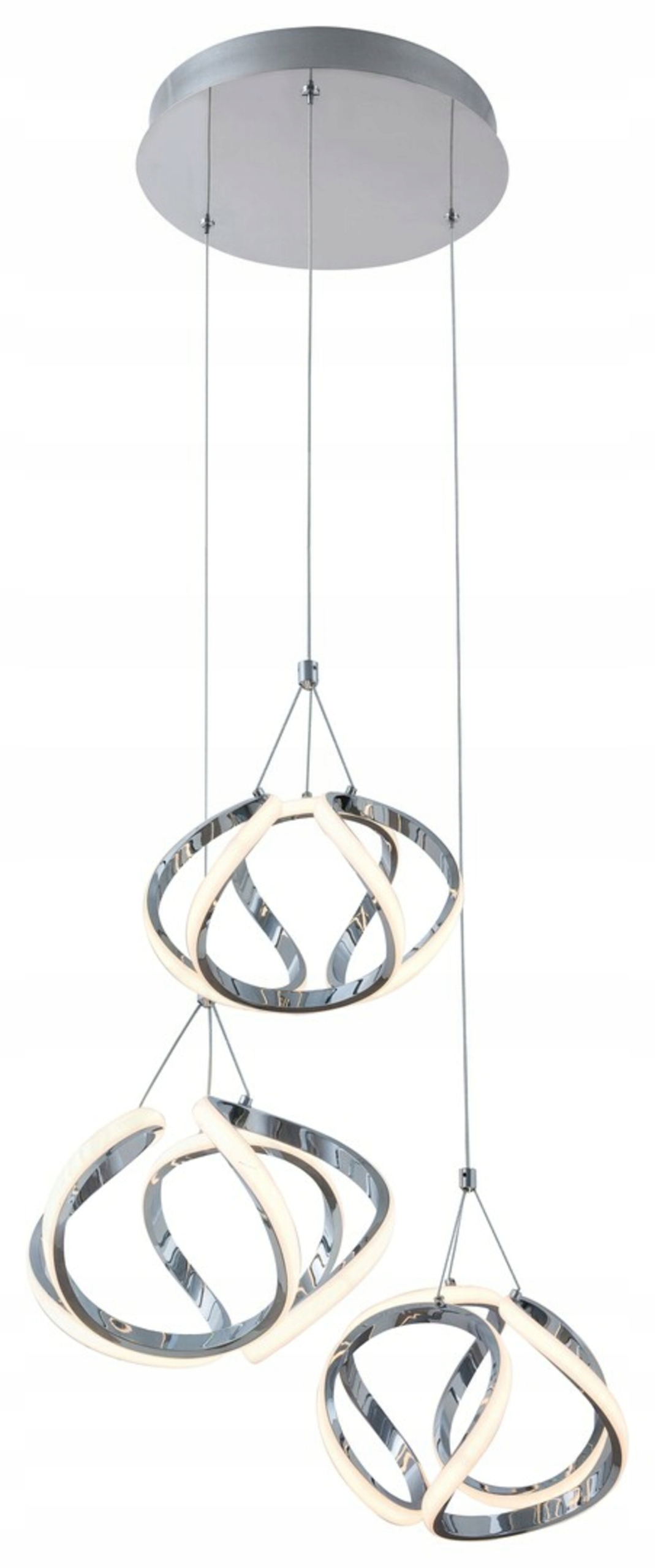 Rabalux Palmira Led 50W závesné svietidlo, chróm, 3 kruhy, 3400 lm