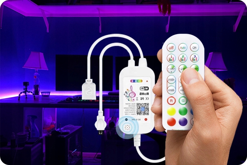 TAŚMA LEDOWA RGB 5M Z PILOTEM WIFI ZASILACZ LED Jasność 2880 lm