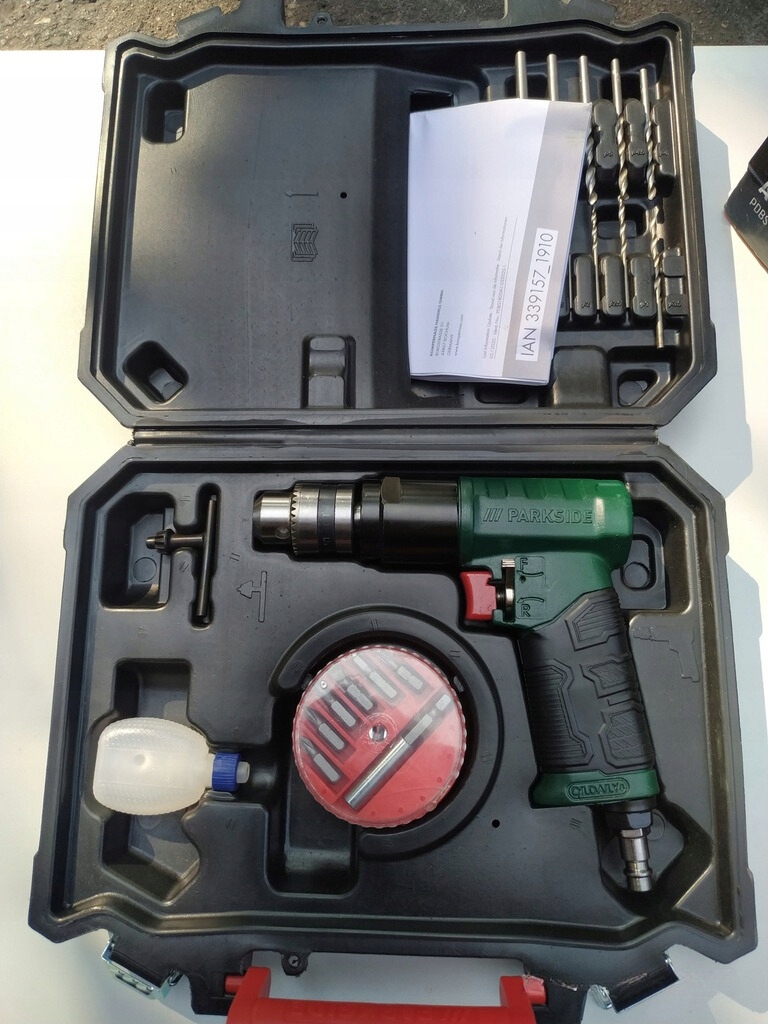 Wiertarka Pneumatyczna Wiertarko-Wkrętarka Akcesoria Bity Wiertła Parkside Kod producenta PDBS 1800 A1