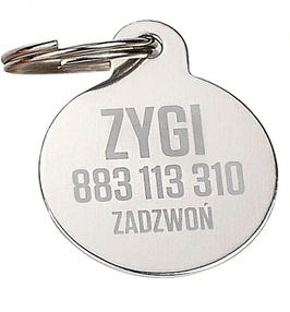

Metalowy Identyfikator zawieszka Grawer kółko duże