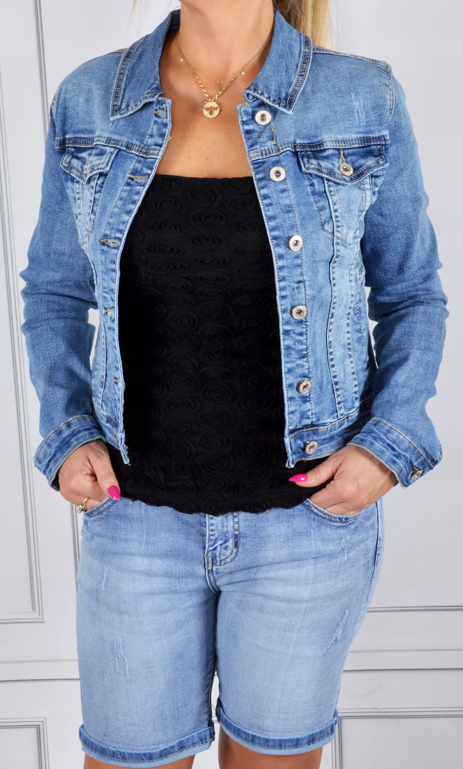 Katana Kurtka Jeans Klasyczna Jeansowa Plus Size Rodzaj jeansowa