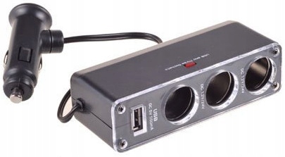 

Rozdzielacz gniazda zapalniczki 3 gniazda 60W +usb