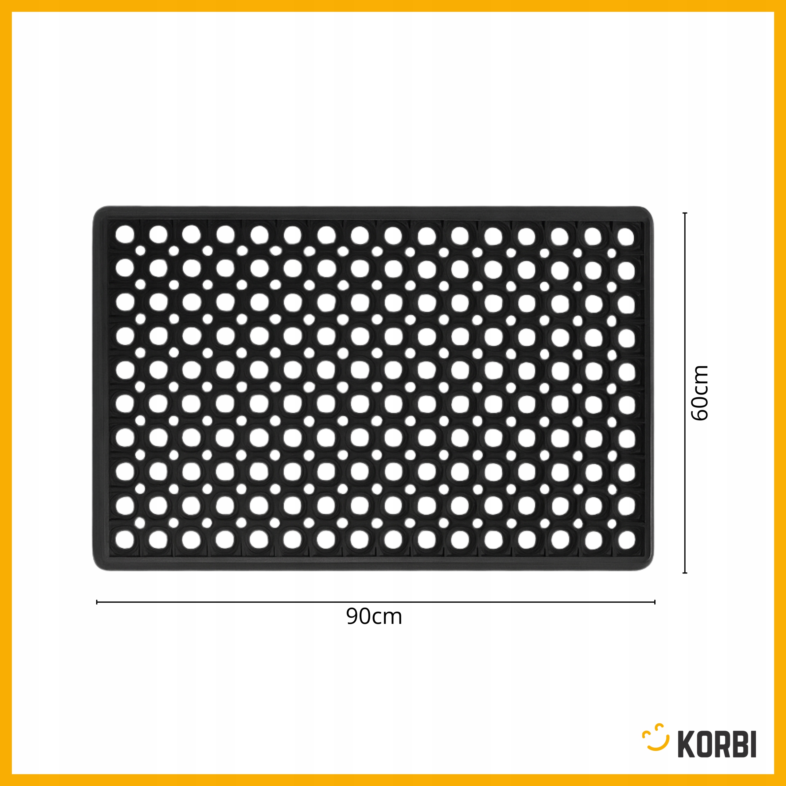 WYCIERACZKA POD DRZWI GUMOWA Z NAJAZDEM WEJŚCIOWA ZEWNĘTRZNA MATA 60X90CM Marka Korbi