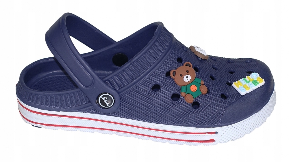 KLAPKI OGRODOWE BASENOWE PIANKOWE DZIECIĘCE LACZKI KROKODYLKI CHŁOPIĘCE Rozmiar 24