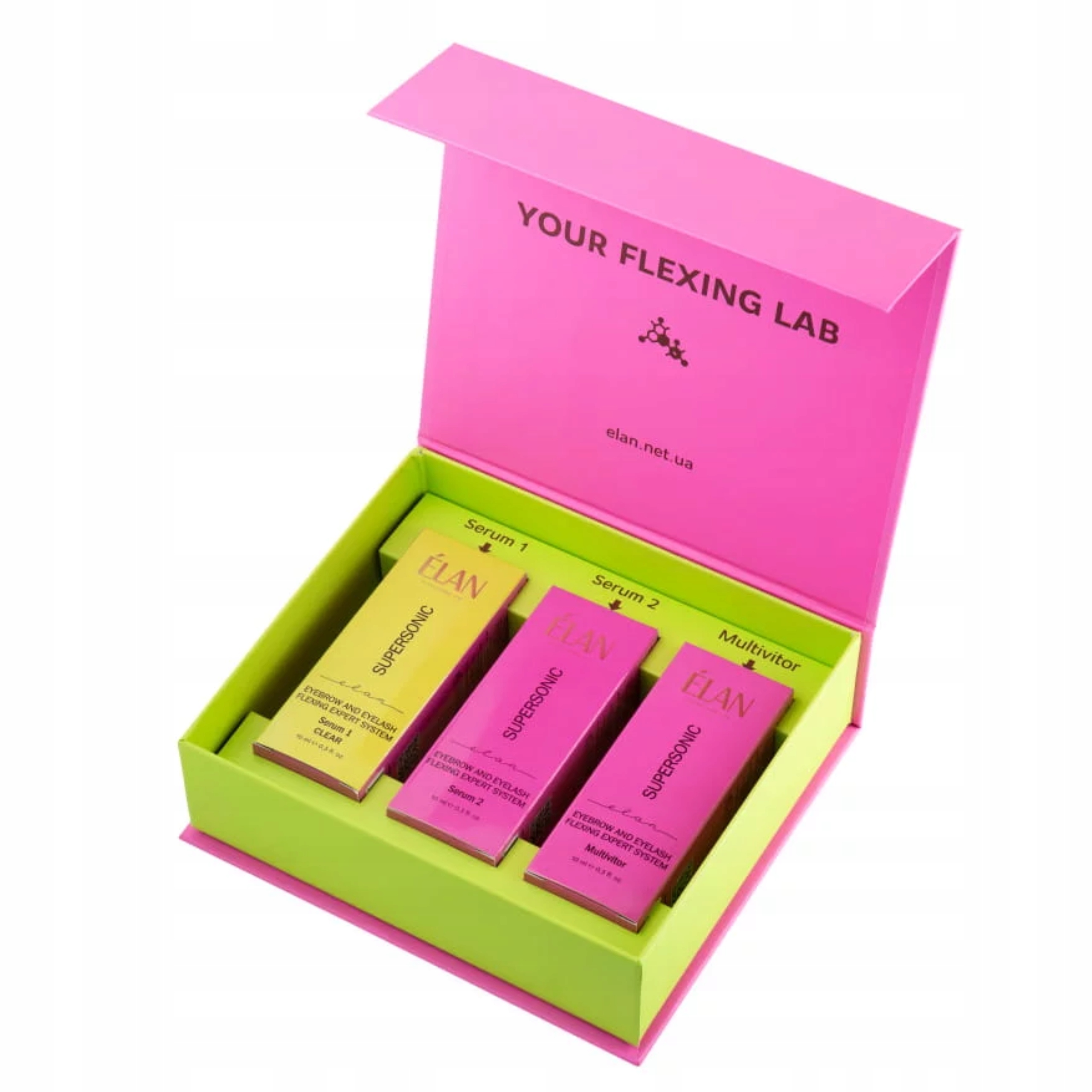 Supersonic: Sada na laminování řas a obočí Clear Elan 3x10 ml