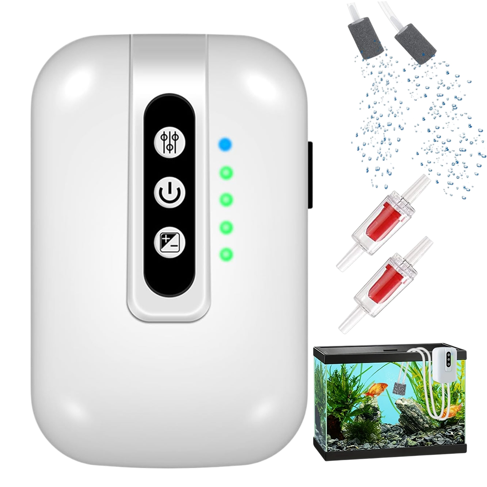 Levně Pumpička do akvária se dvěma režimy provozu 3L/min 2000 mAh, dobíjecí baterie