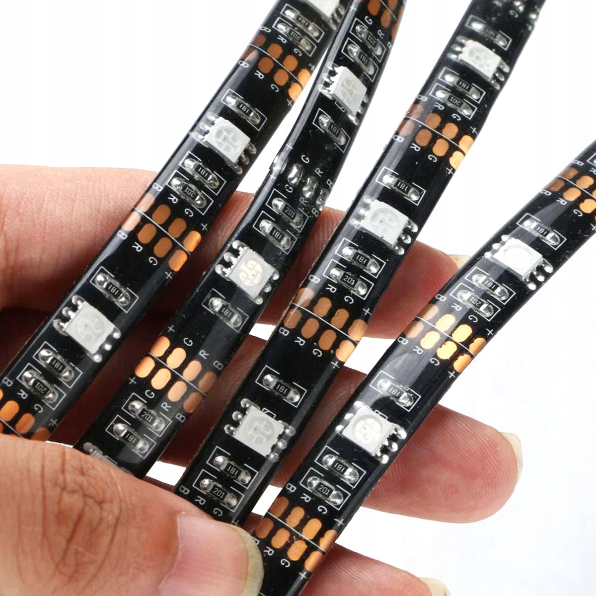 PODŚWIETLENIE TV LED RGB SMD5050 TAŚMA 2M ZESTAW 4x 50CM USB PILOT IR ZD4D Model ZD4D