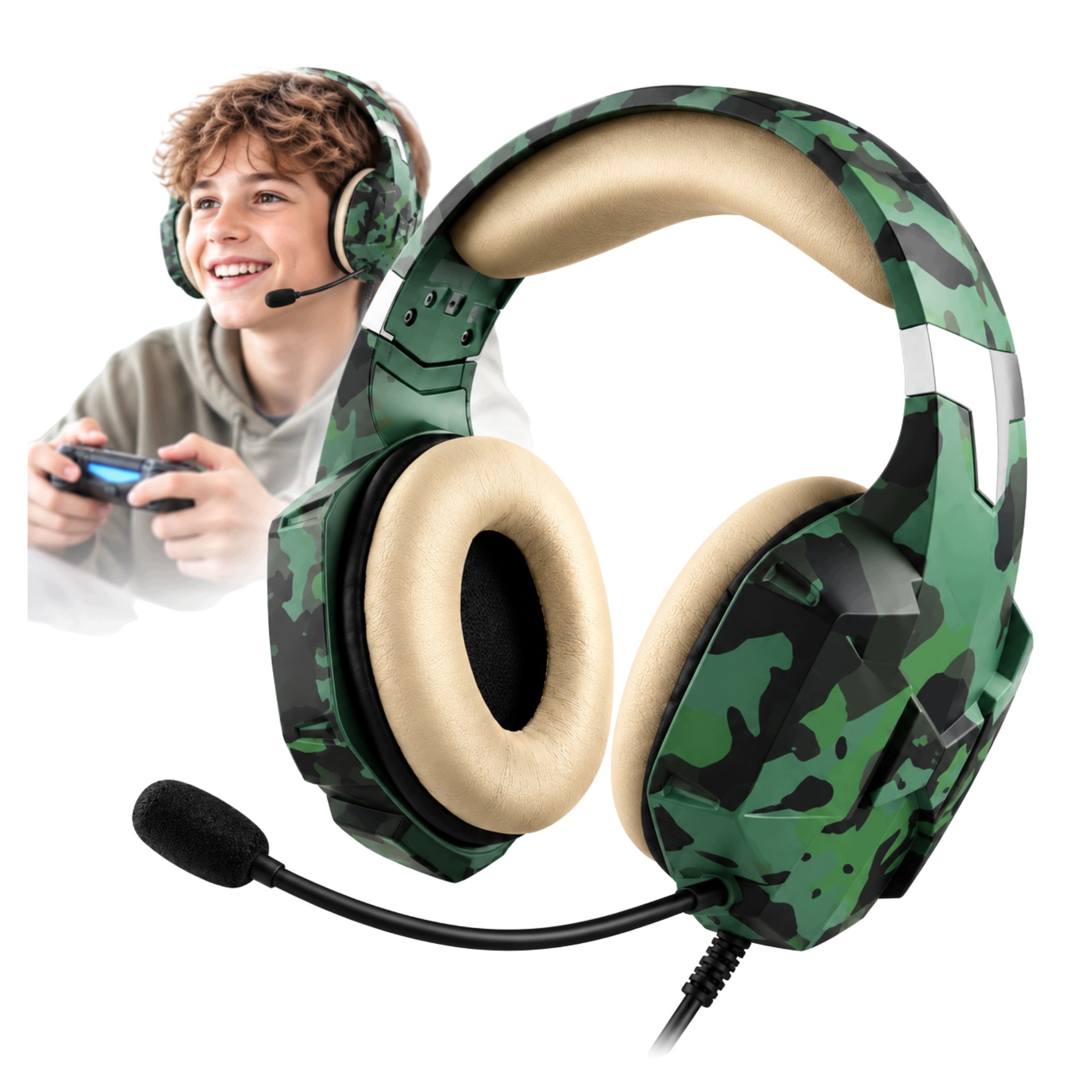 Gamer fejhallgató HeadSet vezetékes mikrofonnal PS5 Pc Xbox