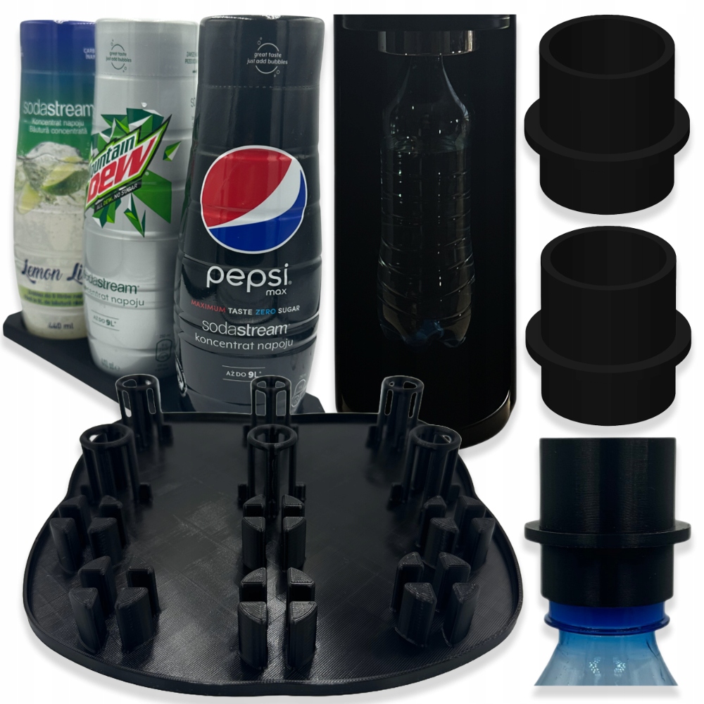 Odkapávač na 6 lahví saturátoru Adaptér na lahve x2 Podložka na sirupy