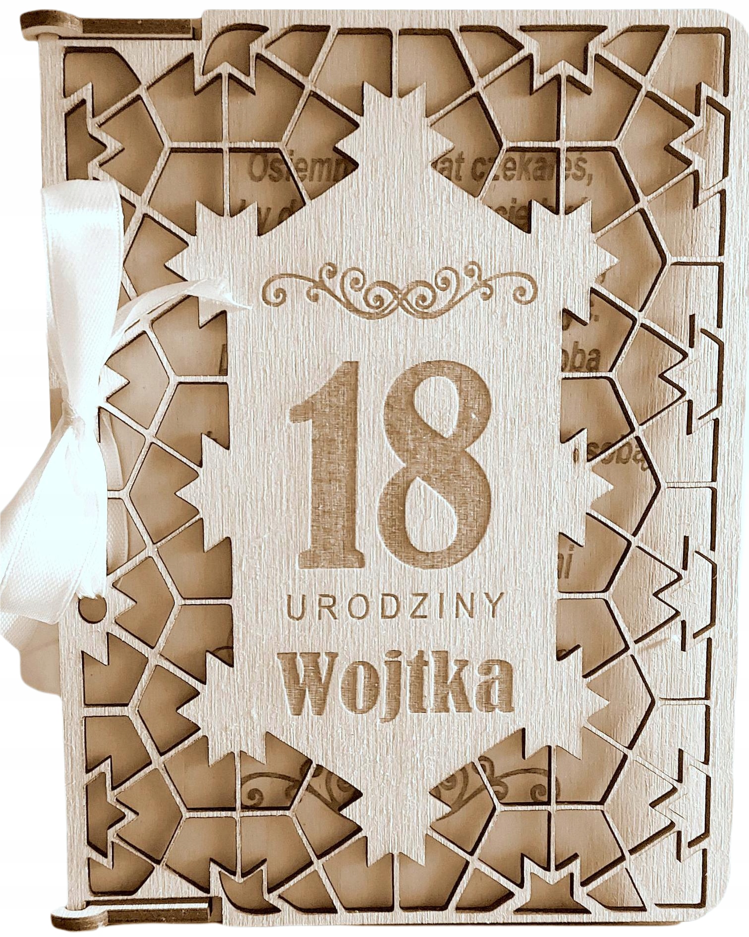 Drewniana kartka 18-te Urodziny grawer 13x18 U1
