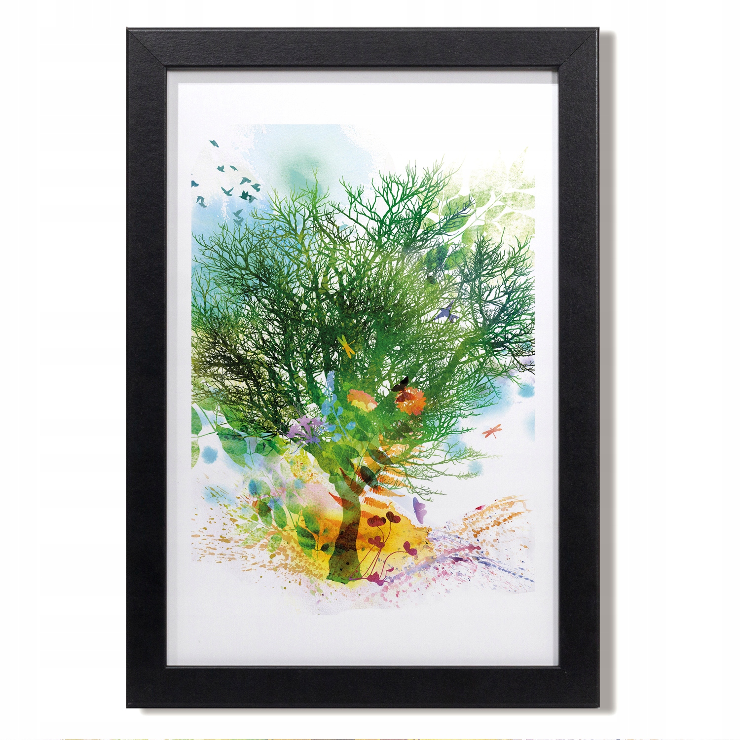 Grafika Mdf rám do obývacího pokoje Akvarelový strom 20x30