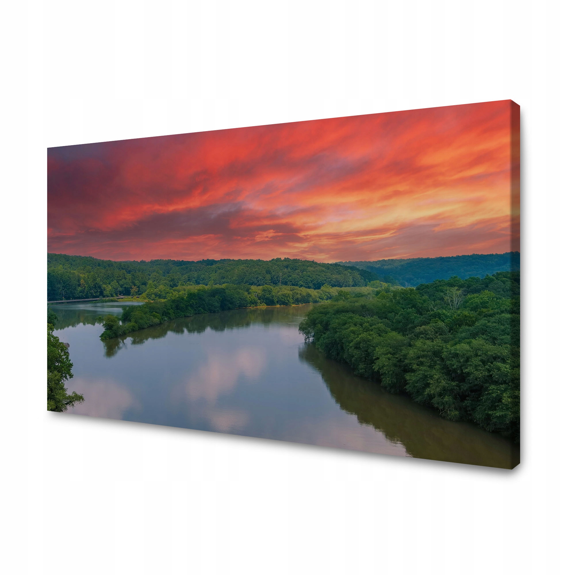 Obraz na plátně Růžové nebe Slunce Řeka Příroda 90x60 cm