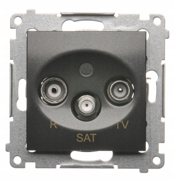 Nástěnná anténní zásuvka R-tv-sat antracit kontakt Simon 54