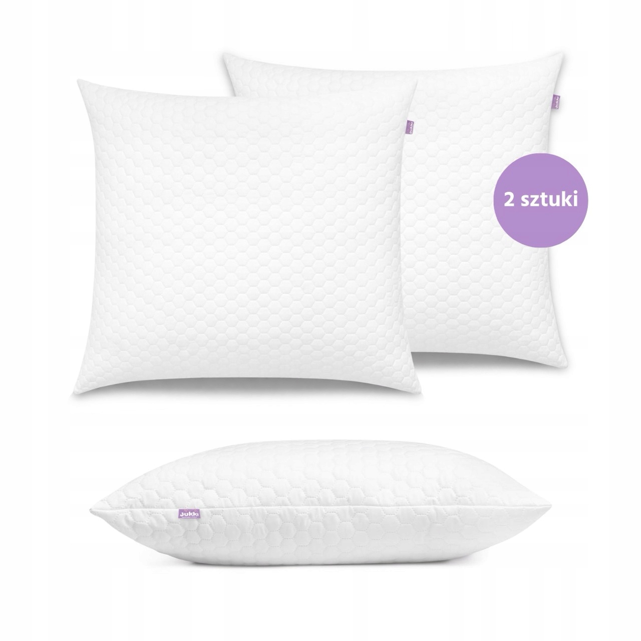 Jukki 2 X Polštář 80X80 Antialergická Prošívaná Mikrovlákno Vysoká Na Spaní