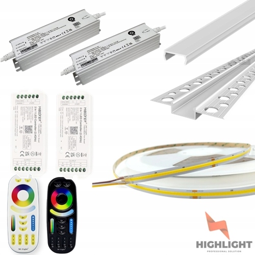 40 m Sada Fasádová Led páska Cob Cct Teplá-Studená 16W 48V IP65 Profil