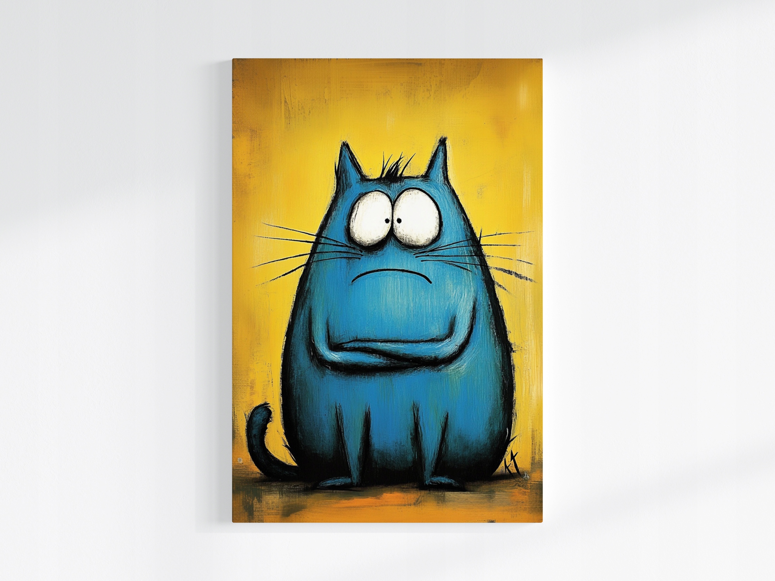 Obraz Na Plátně Canvas Grafika Legrační Modrý Kocour Foch Obraz 80x120