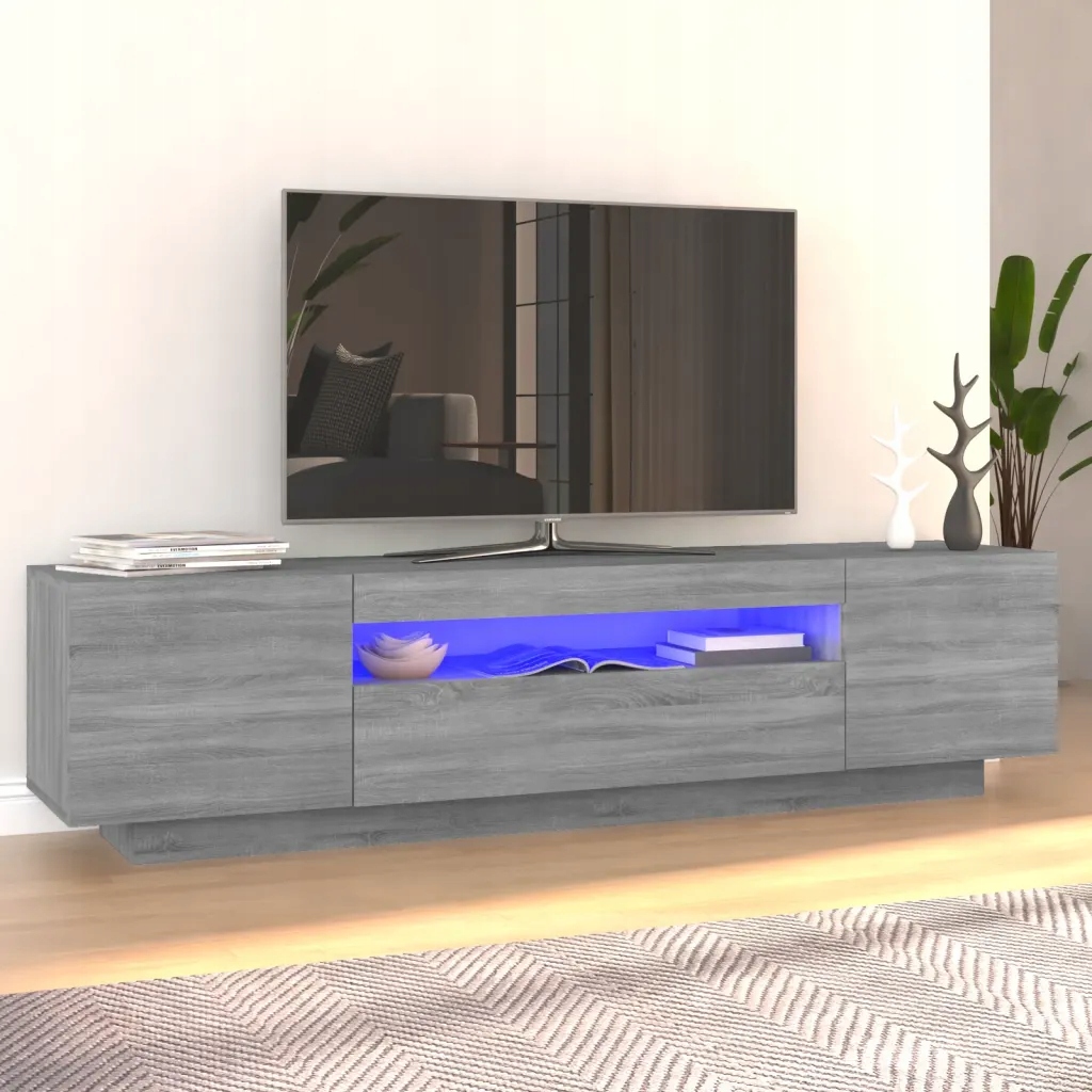Petrashop Tv skříňka s Led osvětlením šedá sonoma 160 x 35 x 40 cm Šedá 81
