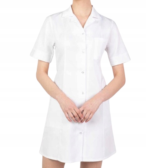 Fartuch medyczny damski Martex M-092M krótki rękaw biały 40