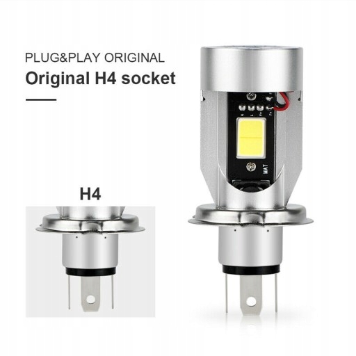 ŻARÓWKA LED MOTOCYKL MOTOR SKUTER H4 HS1 2600LM Typ HS1 / P43t