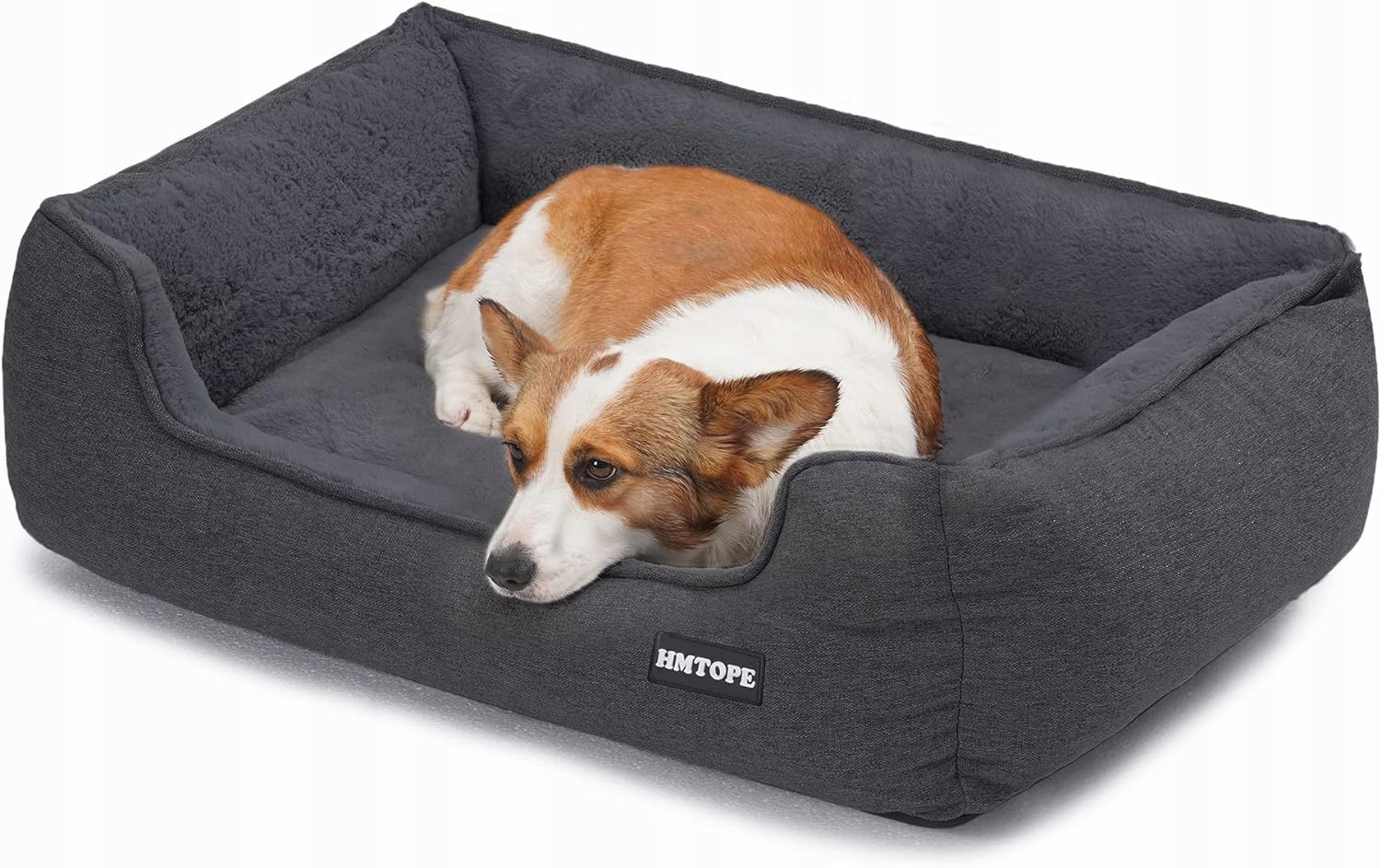 Legowisko dla psa, sofa, poduszka dla psa, ciemnoszare, 90 x 75 x 25 cm