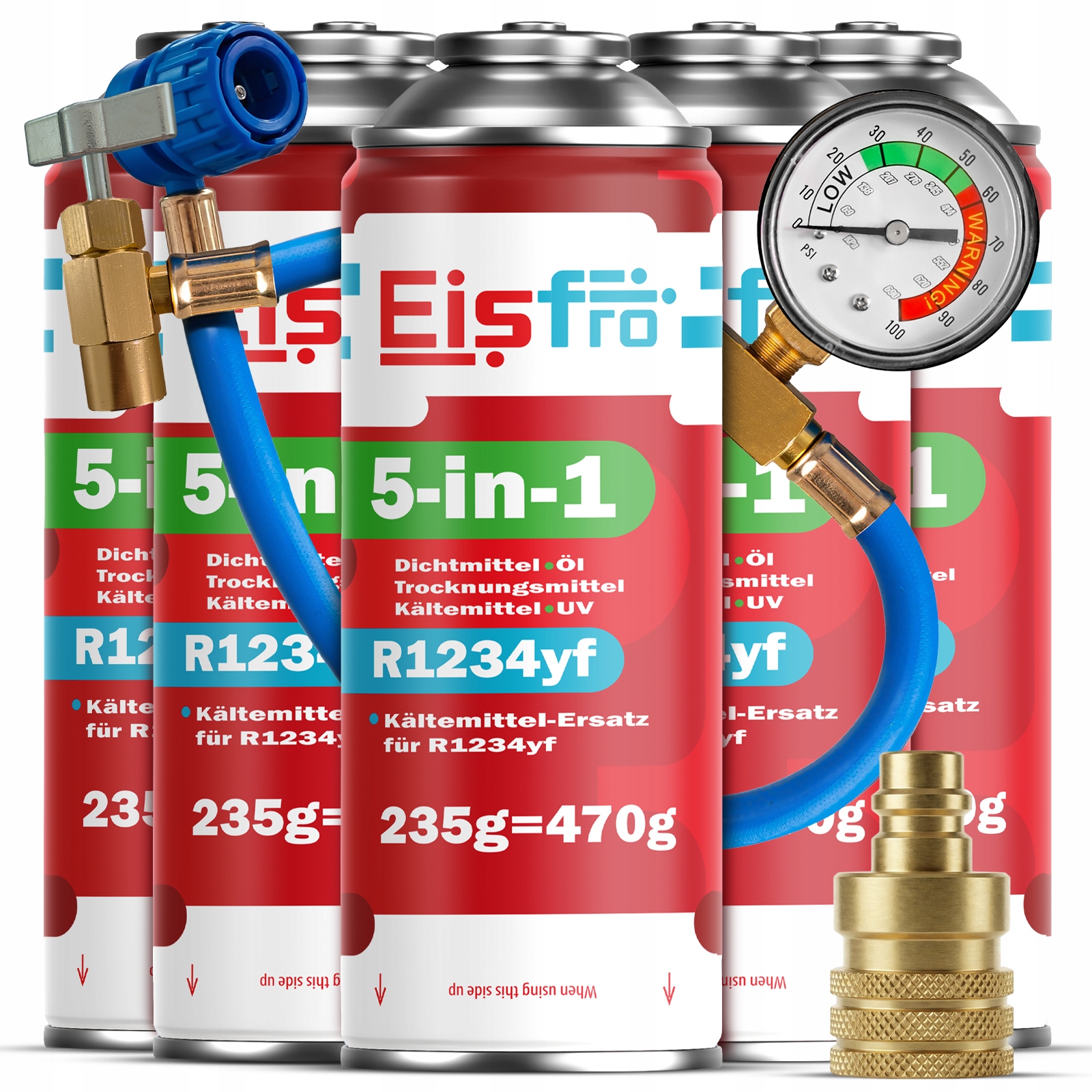 5x Gaz Pro Klimatizace R1234yf chladivo 5v1 Kabel Adaptér