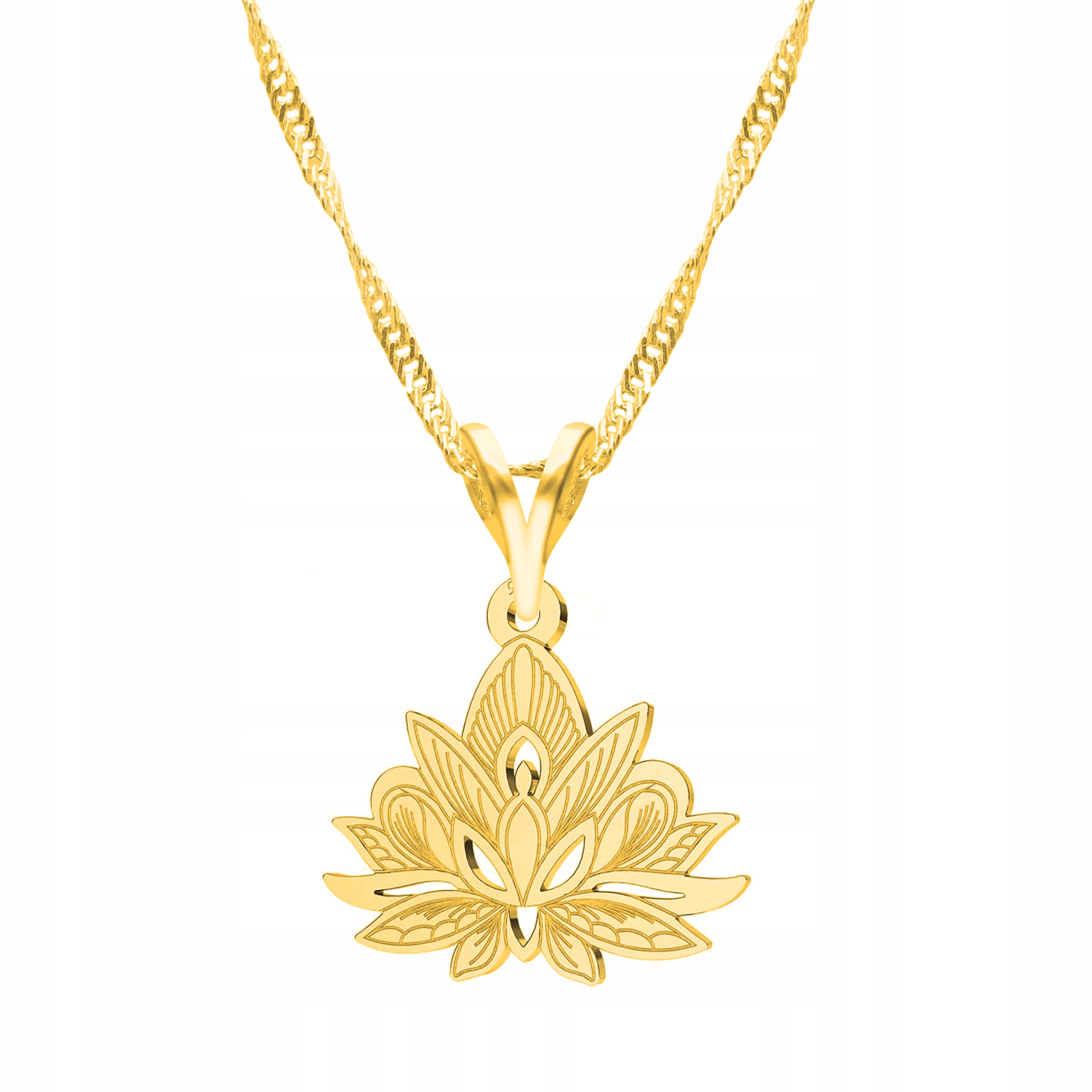 Řetízek zlatý náhrdelník 925 Květ Lotosu