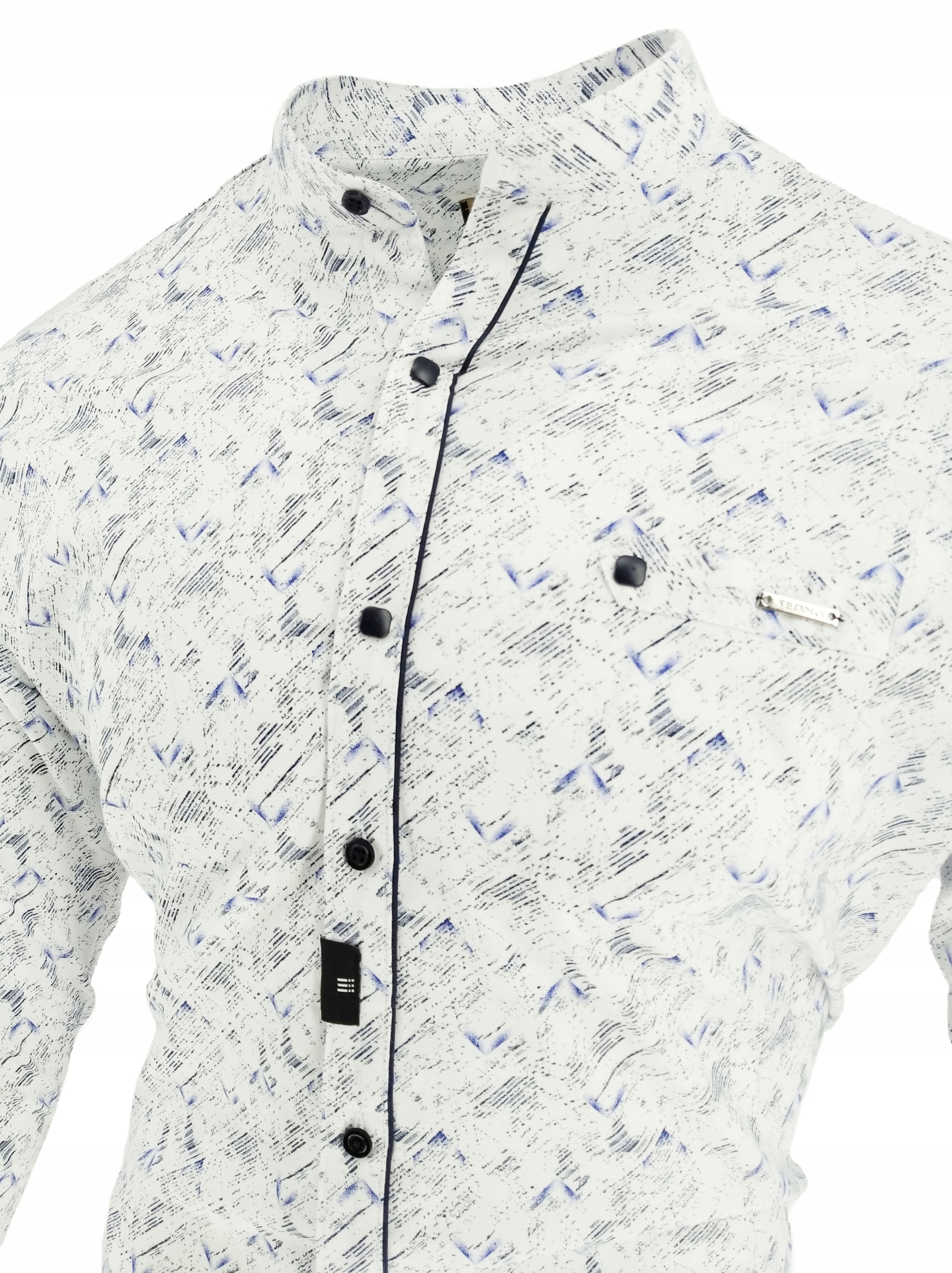 KOSZULA MĘSKA BIAŁA ZE STÓJKĄ WZOREK SDN73 XL Marka inna