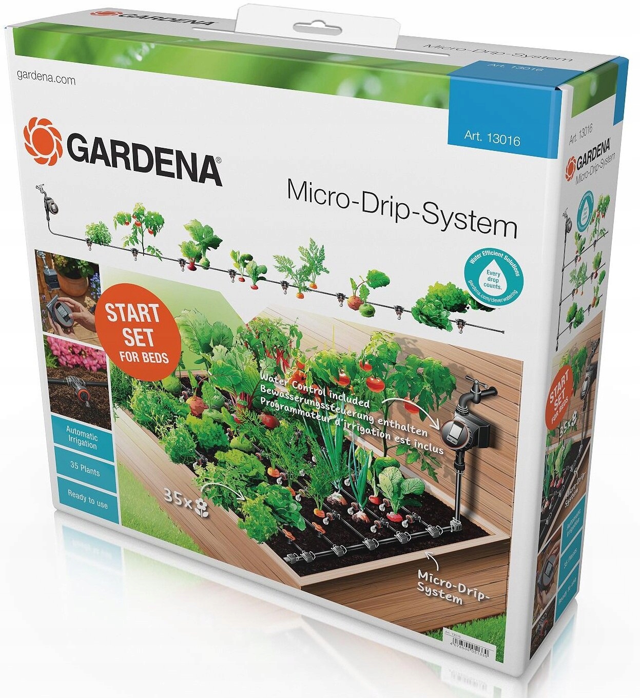 Gardena Zestaw podstawowy do podlewania na grządki+ sterownik 1890 13016-20