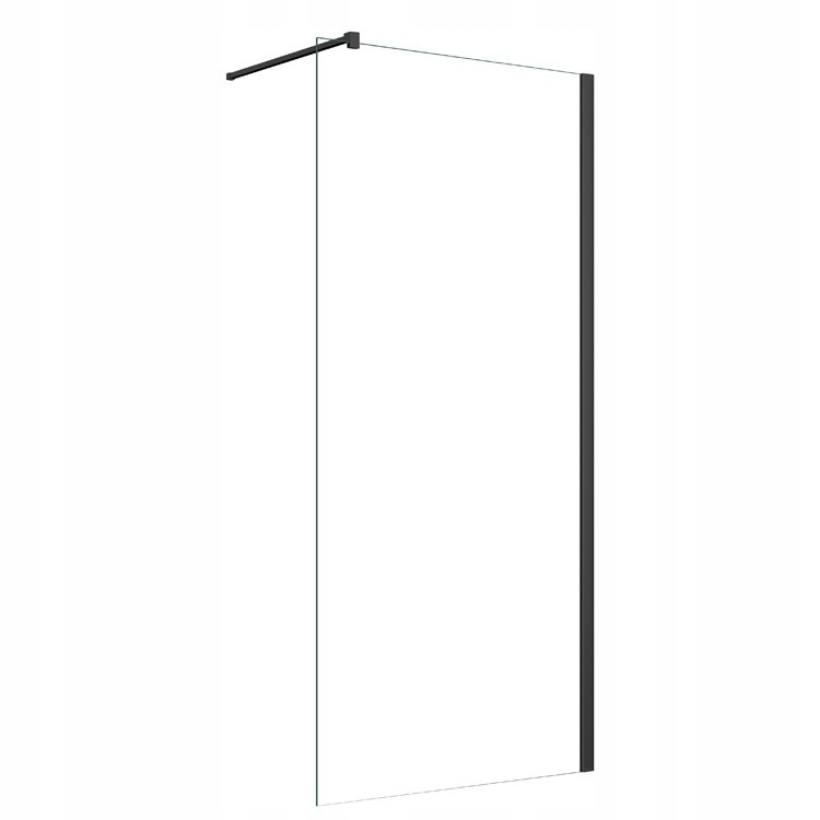 Sprchová stěna Walk-In 110 cm Černá – Sklo 8 mm, povrchová úprava Easy Clean