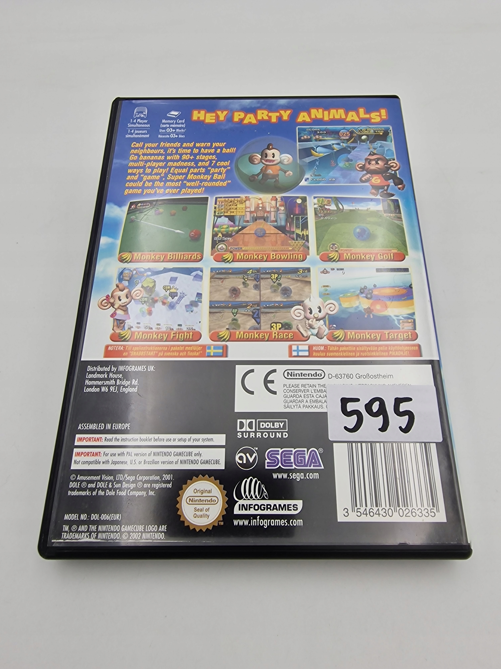 NINTENDO GAMECUBE SUPER MONKEY BALL Platforma Nintendo GameCube